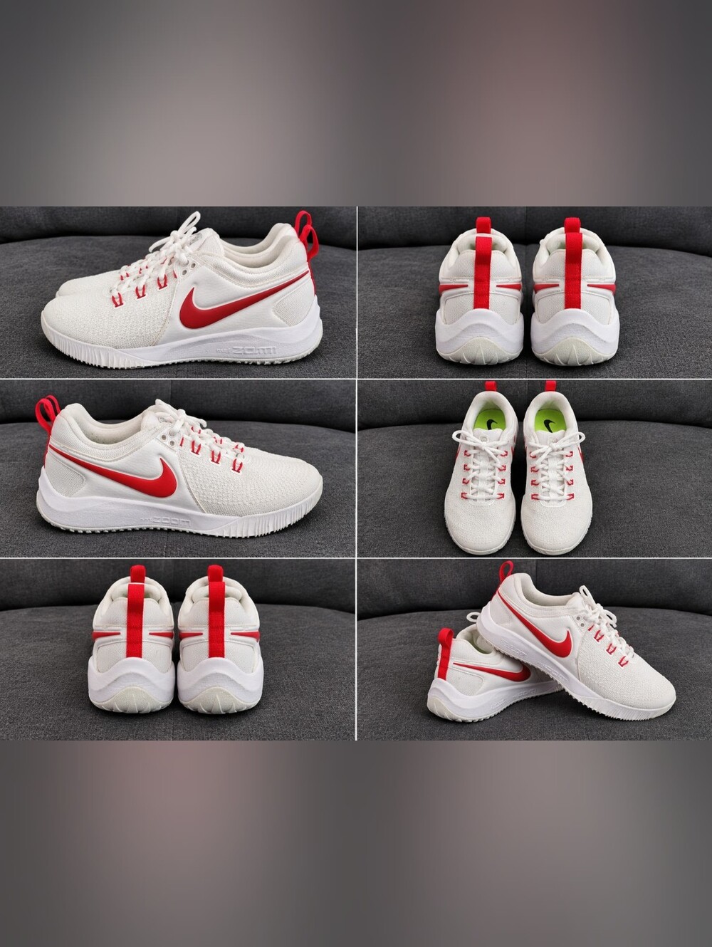 Nike Women's Zoom HyperAce 2 Volleyball Shoes in white and university red